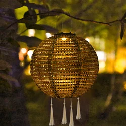25cm LED Solar Lantern Lamp Solar Hanging Projection Lantern Waterproof Hanging Light Party Decor Outdoor Garden Decoration