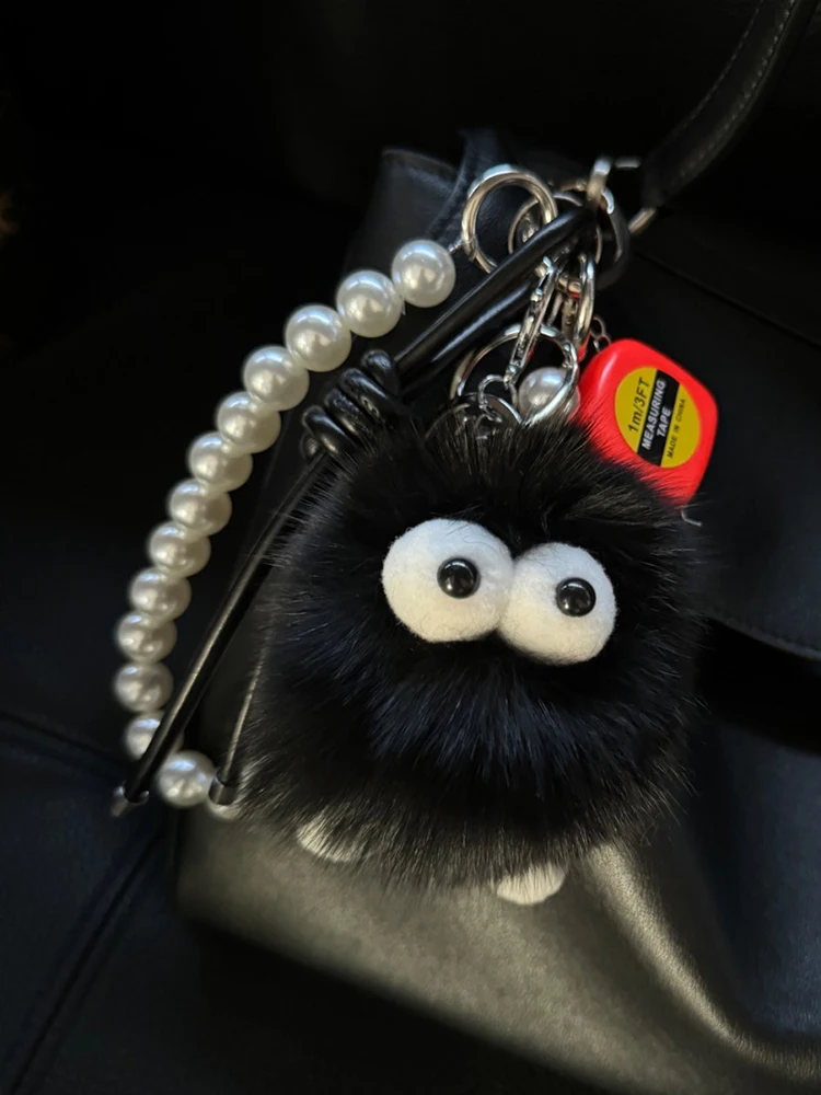 

Original Miu Sle Brand Bag Charm Smilebaby Luxury Real Fur Pearl Coal Ball Autumn Winter Faion Accory Chinese Production
