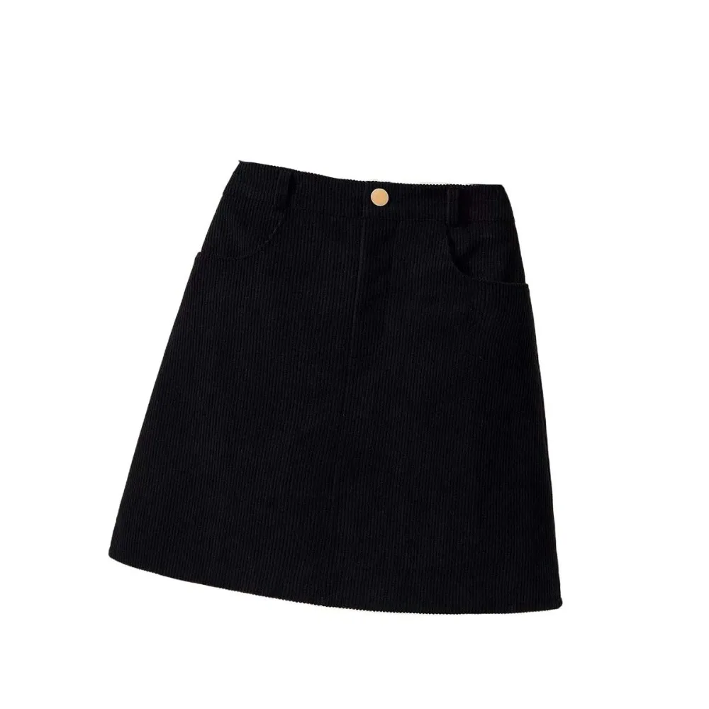 

High Waist Women Corduroy Skirt Velvet Spicy Girl Style A-line Short Skirt Autumn Winter Large Size Slim Fit Skirt Club