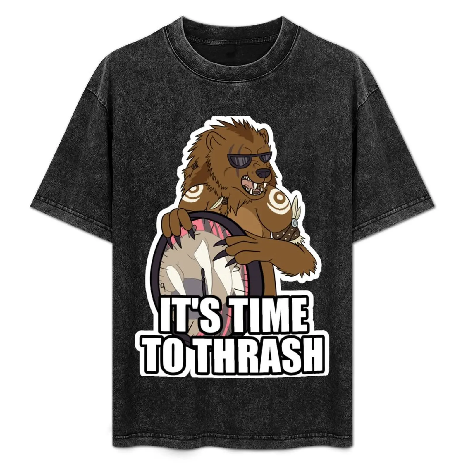 

IT'S TIME TO THRASH - Brown [Redbubble exclusive] T-Shirt Plus Size Summer Short Sleeve T-Shirt