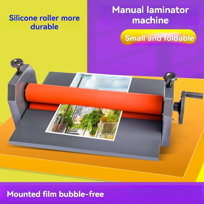 

Film Laminating Machine Manual Small 650 Photo Advertising Photography Drum Laminating Machine Cold Laminating Machine Manual Ph