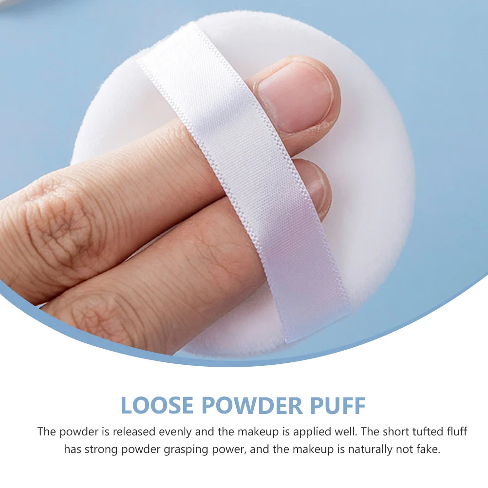 5 Pcs Loose Powder Puff Girl Cosmetics Tool Simple Small Makeup Pad Velvet Rounded Woman