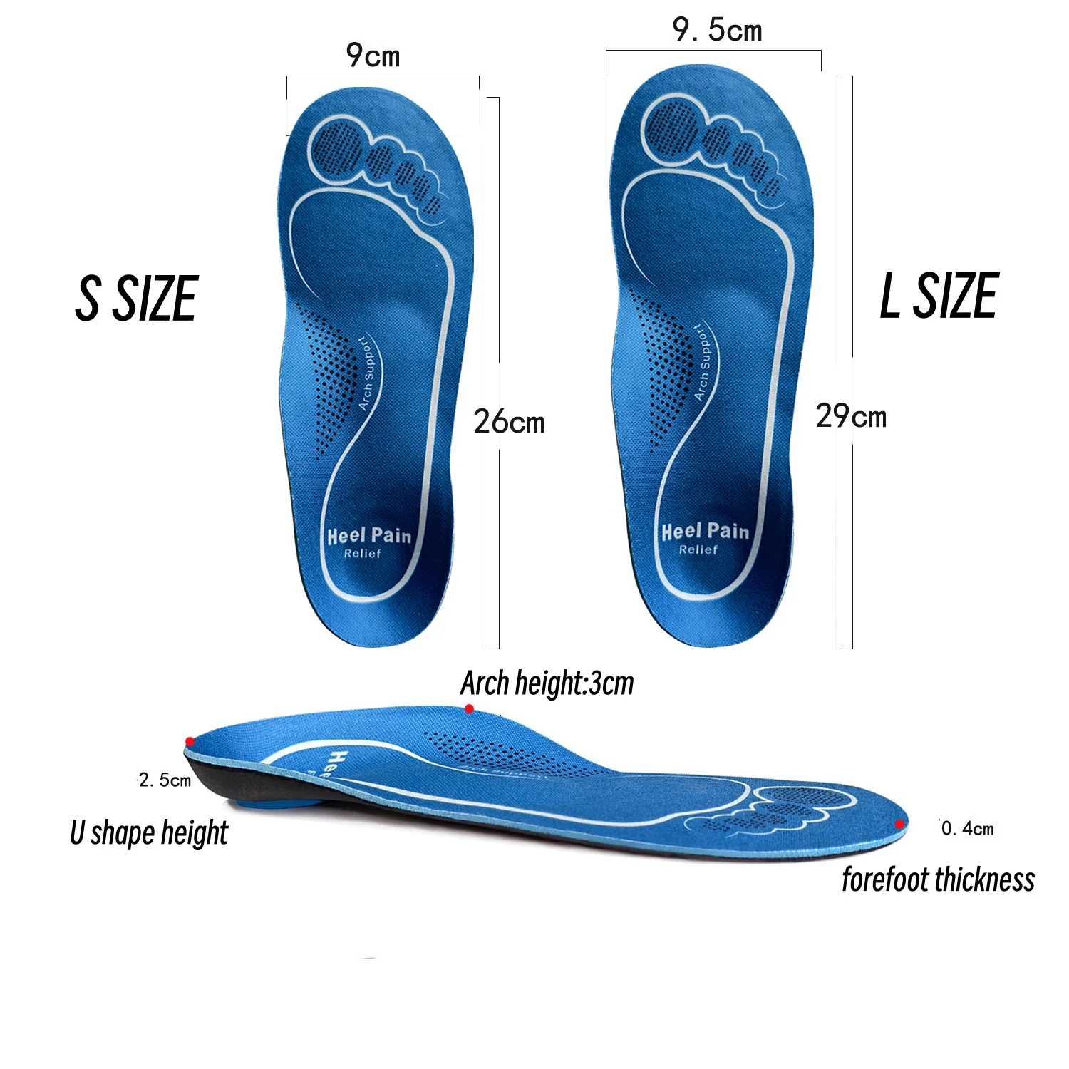 Arch Support Flat Foot Orthopedic Insoles Massage Tpu Insole For Men Women Shock-absorbing Insoles