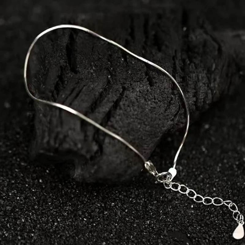 Real 925 Sterling Silver Thin Snake Bone Chain Bracelet For Women Classic Fine Jewelry Minimalist Accessories view 2