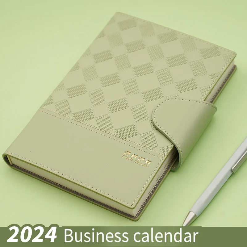 

2024 Notebook Plaid Business Agenda Book A5 Student Efficiency Notepad Simple Diary Book