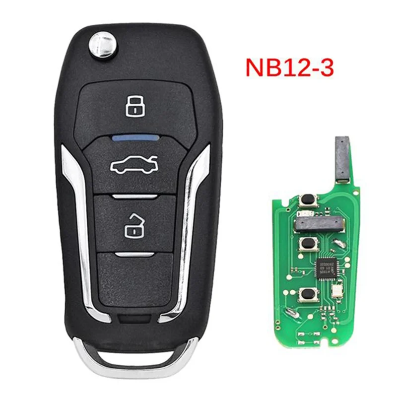 B12-3 لمفتاح السيارة للتحكم عن بعد KD مع 3 أزرار عالمية لفورد ستايل ل KD900/ل KD-X2 لـ KD MINI/URG200 المبرمجين-B