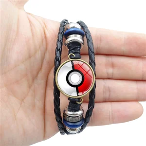 Pokemon Pikachu Pu Anyaman Gelang Anime Kreatif Adjustable Gelang Pecinta Siswa Saudara Kepercayaan Gelang Hadiah 10 gelang penjualan terbaik pikachu - №