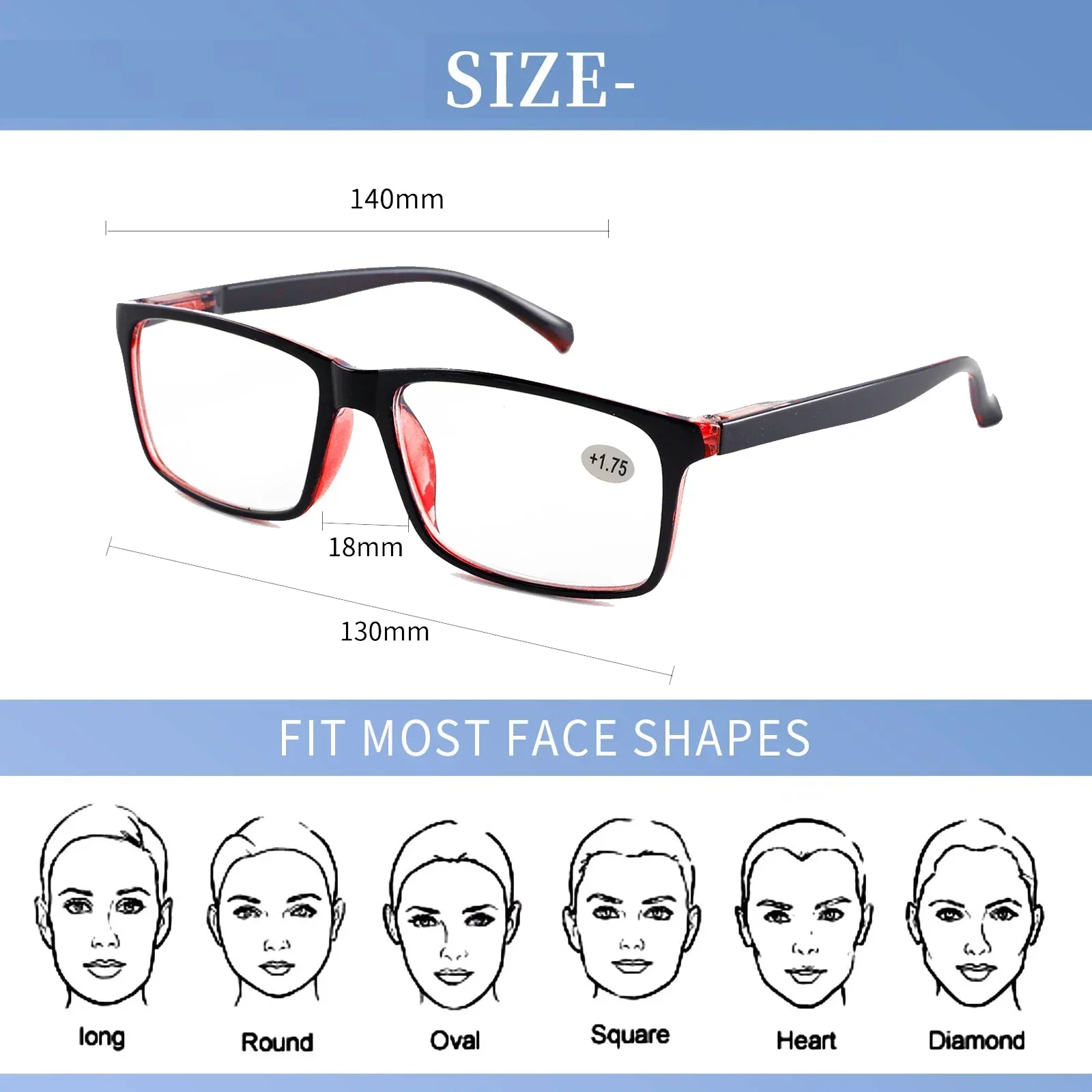 Portable Reading Glasses Black Decorative Glasses Frame Glasses Rectangle Anti Eyestrain Reading Glasses Readers Ultra Fashion image 3