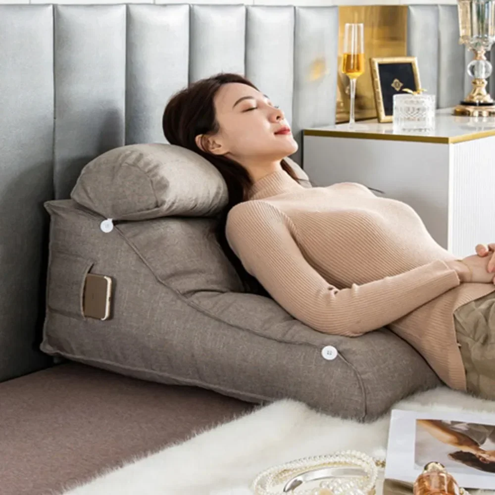 

Thickened pillow, cushion half lying on the bed, sofa waist support, waist back pillow can be removed and washed, universal