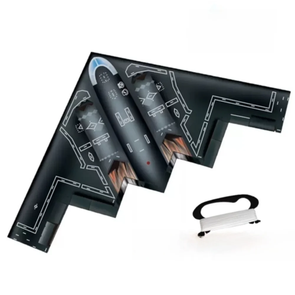 Fácil de voar pipas de avião bom vôo preto lutador grande delta kite 1.4/1.6m com 100 metros linha kite ao ar livre voando criança & adulto