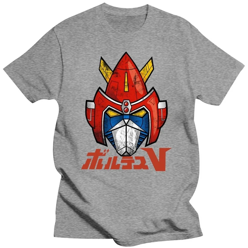 Chogokin Vintage Mecha Print Men\'s Black T-Shirt High Quality 100% Cotton High Quality VOLTES V Team Robot Japan