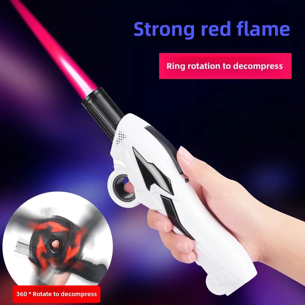 

Ручной креативный высокотемпературный струйный пистолет с красным пламенем, регулируемая ручка для кемпинга, барбекю, ветрозащитная зажигалка