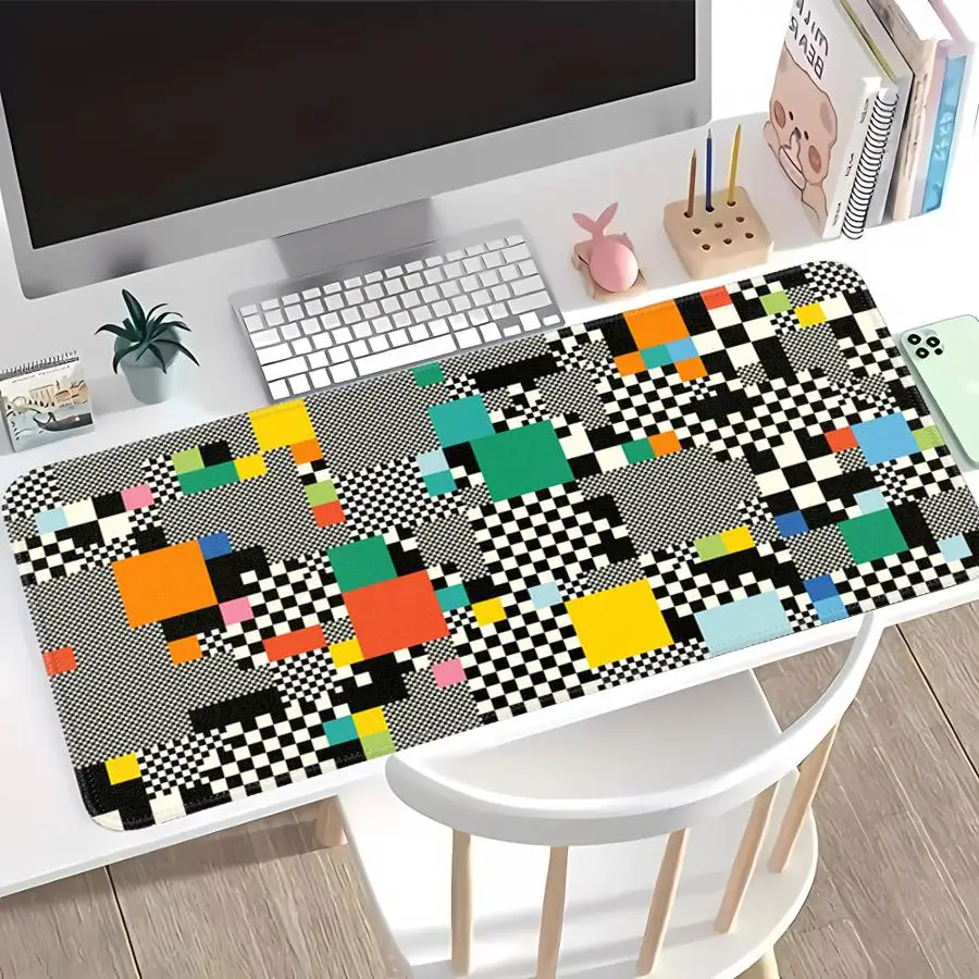 Black And White Mosaic Mouse Pad Desk accessories office Pad Keyboard Mouse Pad Computer Laptop Pad Game Console Pad Anti slip