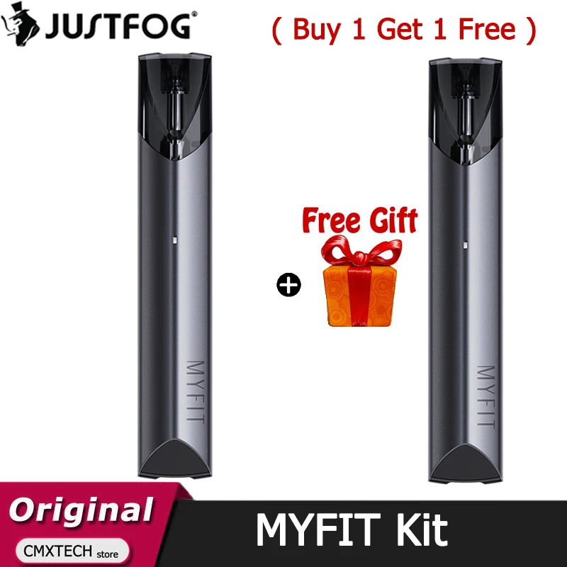 (اشتري 1 واحصل على 1 مجانًا) مجموعة Justfog Myfit الأصلية 14.4W Vape مع بطارية 800mAh 2ml Pod Cartridge 0.9ohm Mesh Coil E Cigarette Vaper