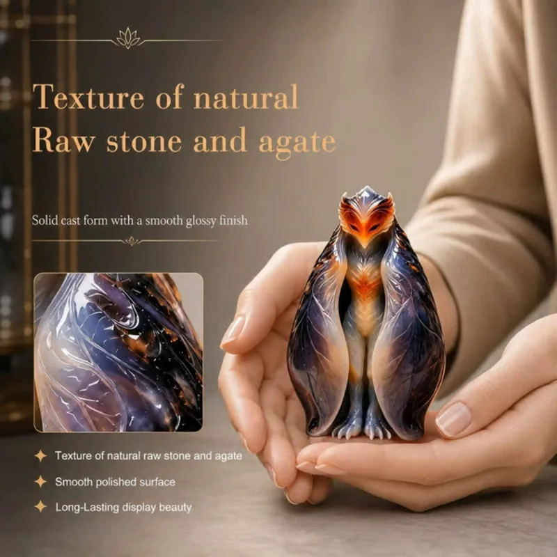 New Cicada‑wing Fairy Figurine, Natural Resin Craft Statue, Creative Cicada Wing Design Home Desktop Ornament Decor