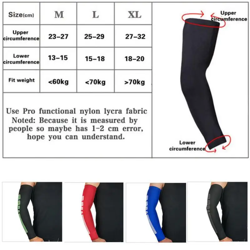 جهاز تسخين الذراع الرياضي للتنفس للرجال والنساء ، أكمام واقية ، ركوب الدراجات ، الجري ، اللياقة البدنية ، وسادات المرفق ، كرة السلة ، واقي الذراع ، 1 *