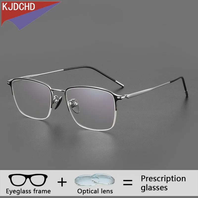 

Титановые бифокальные очки без оправы, мужские оптические очки для врача с рецептурными очками, мультифокальные прогрессивные очки для близорукости 1,74