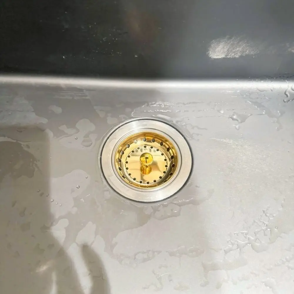 Modern Gold Kitchen Sink Filter Plug Stainless Steel Drain Strainer Stopper Catcher Bathroom Basin Sewer Anti Clog Mesh