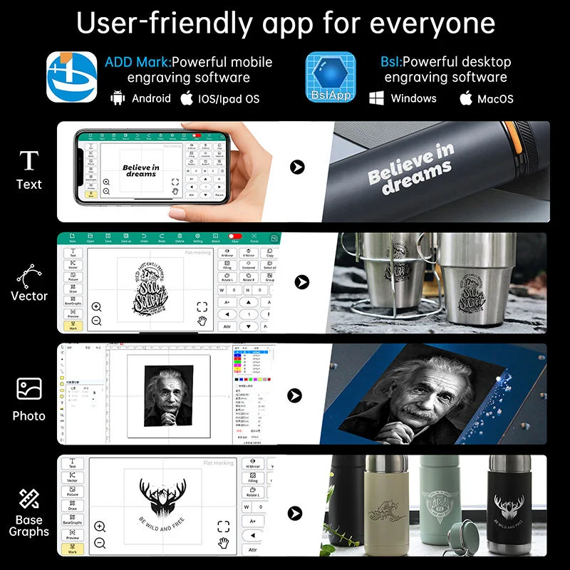 Laserowa maszyna do grawerowania DAJA M1 Pro, mini drukarka laserowa, przenośna, do wszelkiego rodzaju metalu, maszyna do rzeźbienia w metalu.