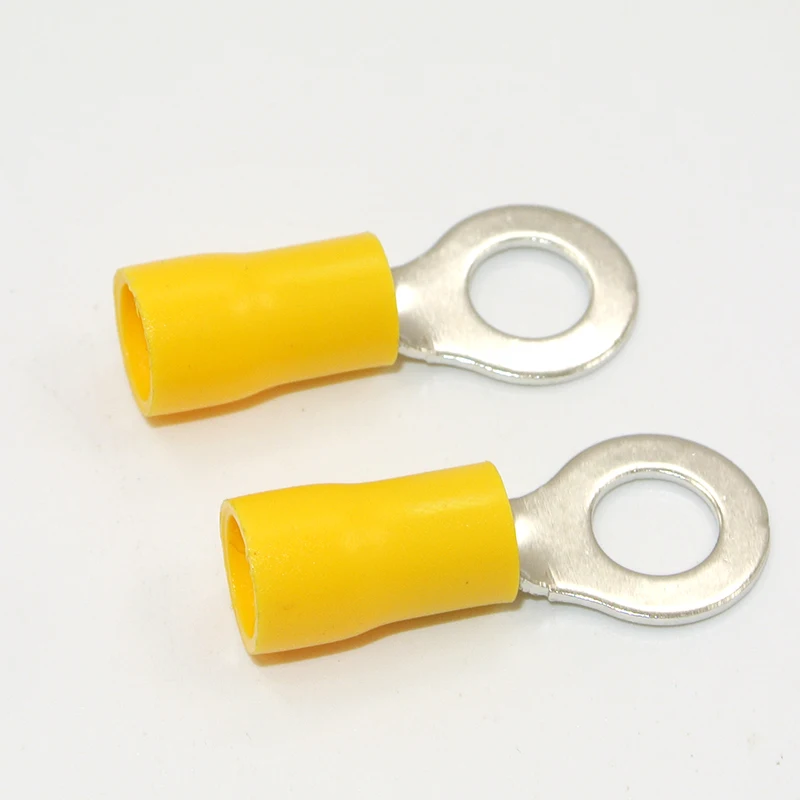 

50PCS 12-10AWG RV5.5-3.2/4/5/6/8/10/12 Yellow Ring insulated terminal Cable Wire Connector cable Crimp Terminal