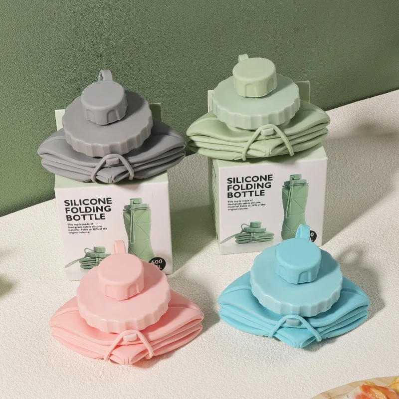 التخييم سيليكون كوب ماء قابل للطي كوب محمول الرياضة في الهواء الطلق السفر غلاية كوب تلسكوبي كوب اليد زجاجة ماء قابلة للطي 2