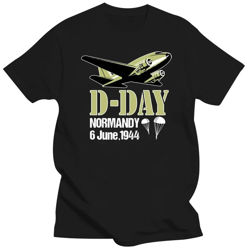 Men T Shirt Printed TShirt tees top D Day Normandy Landings Invasion Douglas C 47 Dakota Aircraft Shirt  D Day  tee shirt homme