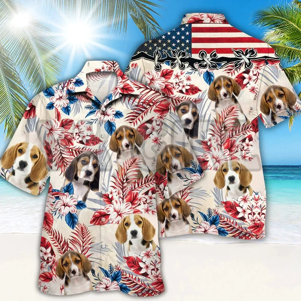 beagle Hawaiian Shirt  3D All Over Printed Hawaiian Shirt Men's For Women's Harajuku Casual Shirt Unisex