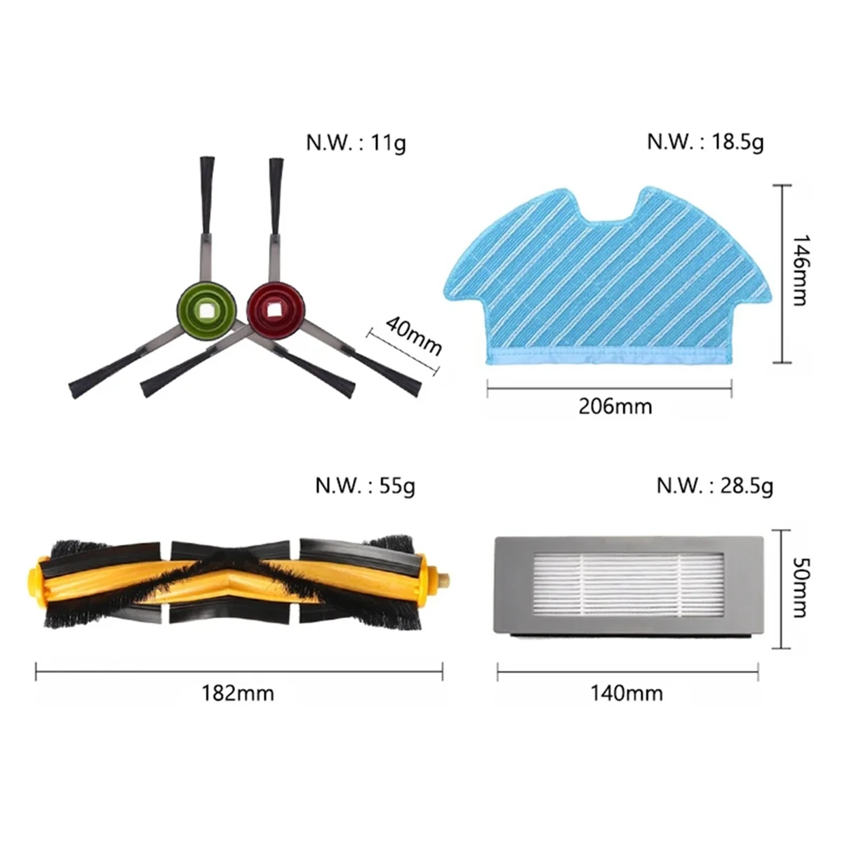 ل Debot OZMO 900 905 DN55 قطع غيار المكنسة الكهربائية الروبوتية فرشاة جانبية رئيسية فلتر HEPA ممسحة الملابس