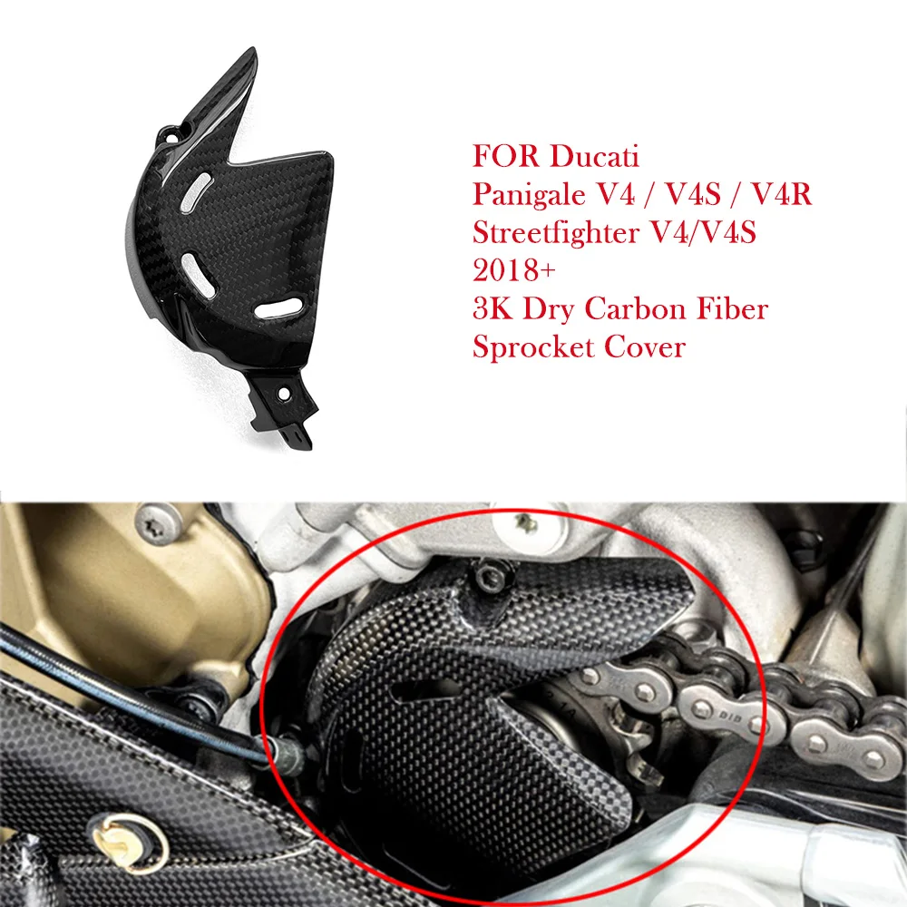

For Ducati Streetfighter V4 V4S Panigale V4 V4S V4R 2018 2019 2020 2021 2022 2023 2024 3K Carbon Fiber Sprocket Cover Motorcycle