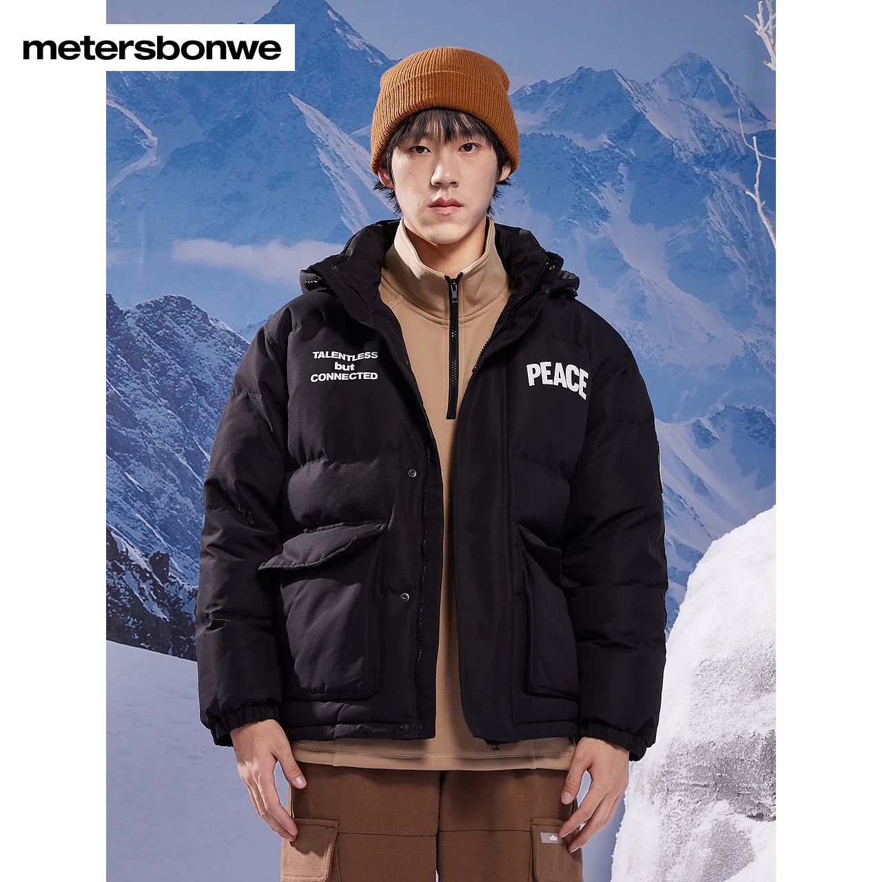 Metersbonwe piumino con cappuccio uomo inverno 2023 nuovo cappotto Parker invernale spesso di base giacche calde maschili Casual capispalla allentata marca