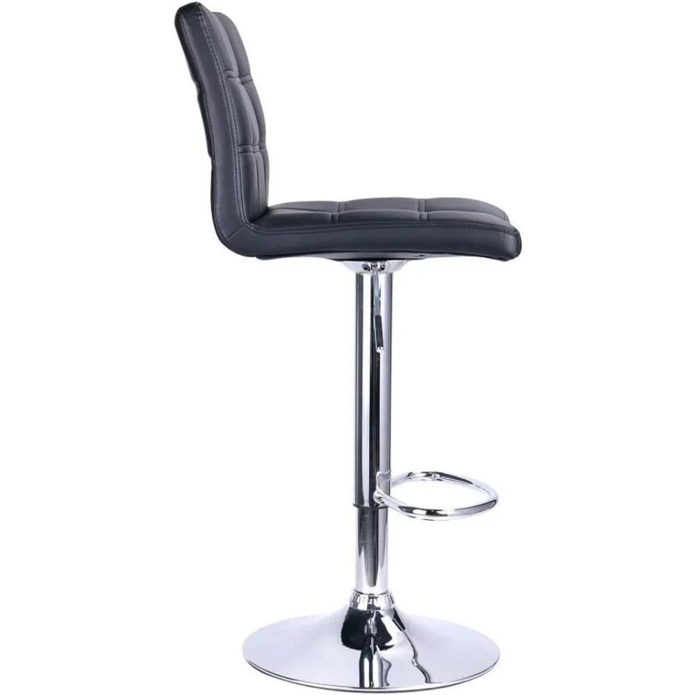 Leopard Print Modern Square PU Leather Bar Stools with Backrest, Set of 2, Swivel Bar Height Chairs