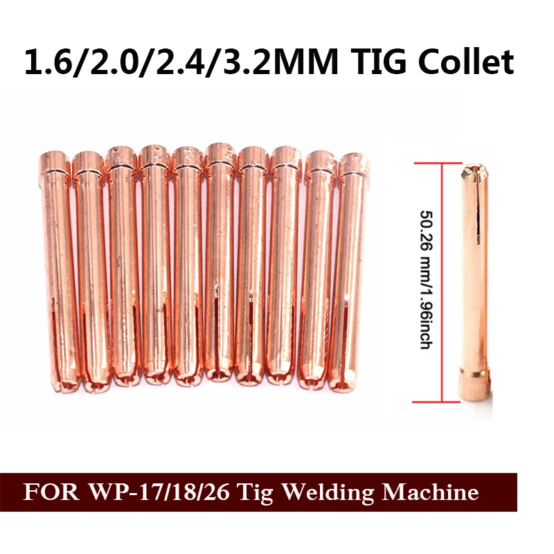 4/8PCS Argon Welding Torch Consumable 1.6mm 2.0mm 2.4mm 3.2mm  WP17 WP18 WP26 Tungstens Electrodes Collet