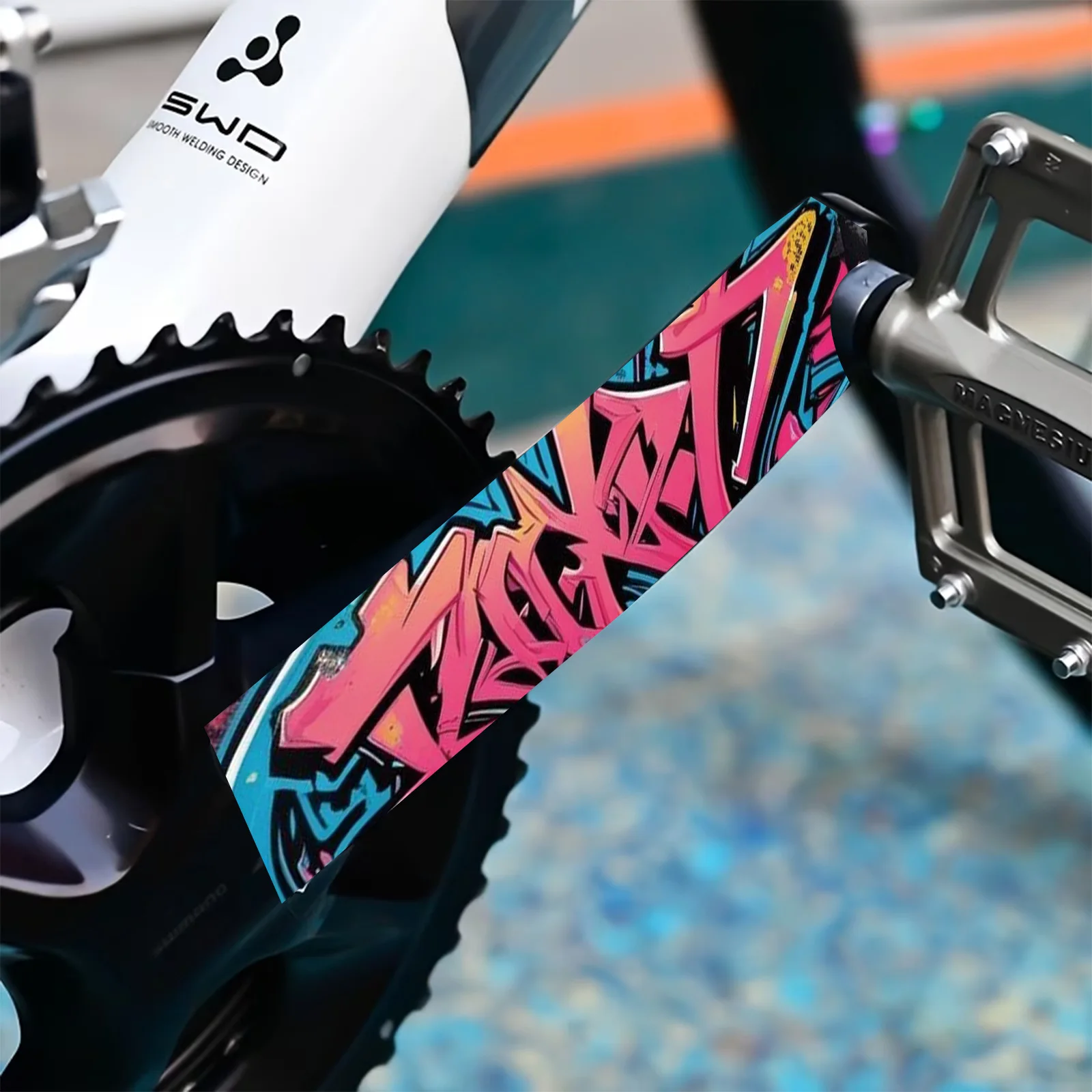 Graffiti Bike Crank Stickers, Waterproof Vinyl Decals, Street Art for Bicycle Crank Chain Guard Frame
