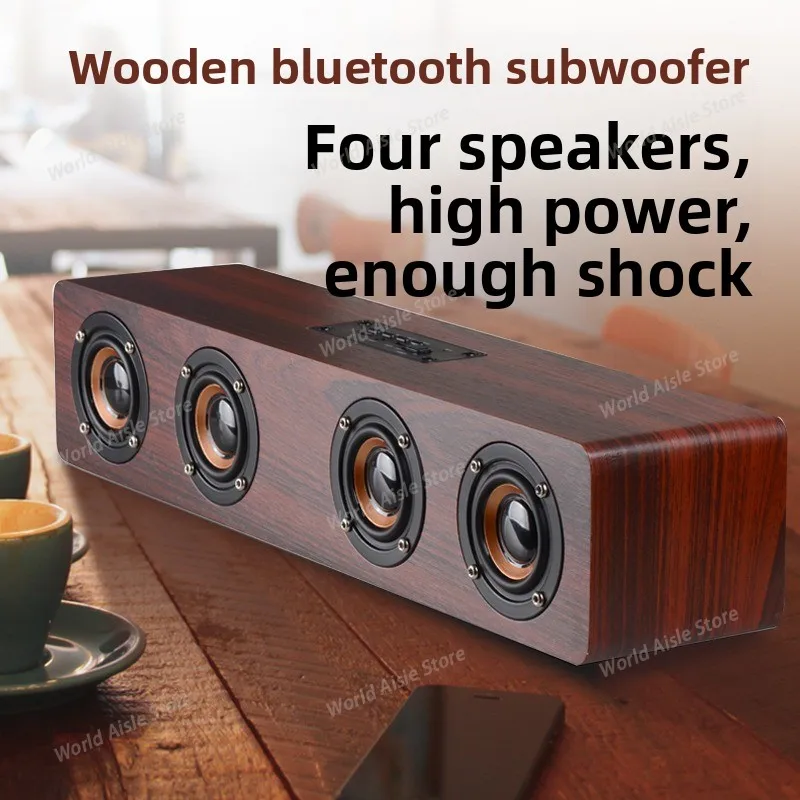 Wooden Bluetooth Speaker, Stylish Home Audio System, Wireless Speaker for TV, Mobile Phones Computers