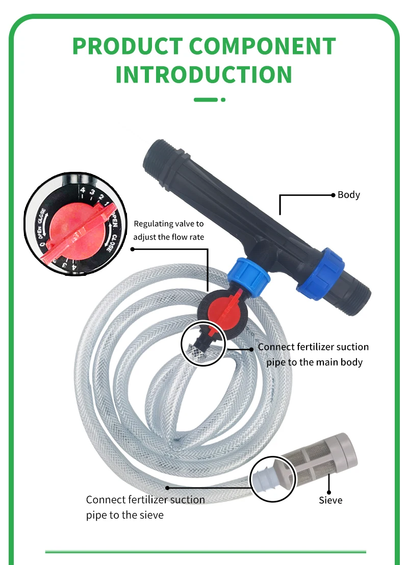 High Quality Double Headed Pvc Venturi Fertilizer Injector Fertigation Plastic Drip Irrigation 3 Inch Venturi Injector