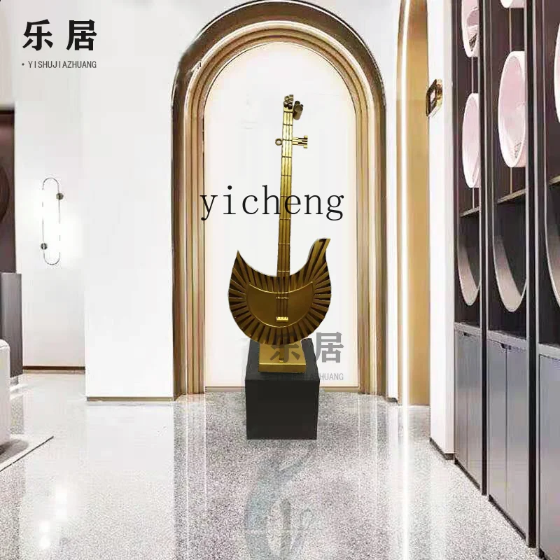 Zc Violin Instrument Metal Large Sculpture Decoration Music Hall Floor Entrance Decoration Crafts