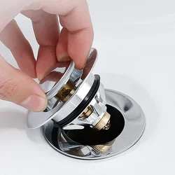 1 Uds. Tapa de tapón de desagüe de latón para fregadero/lavabo de 38mm, fácil clic emergente, tapón de fregadero cromado, accesorios de repuesto para cocina y baño