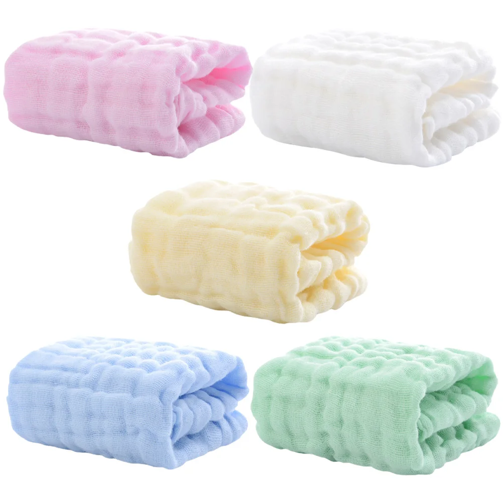 

5 Pcs Pure Towels Burping Cloth Take Bath Newborn Swaddle for