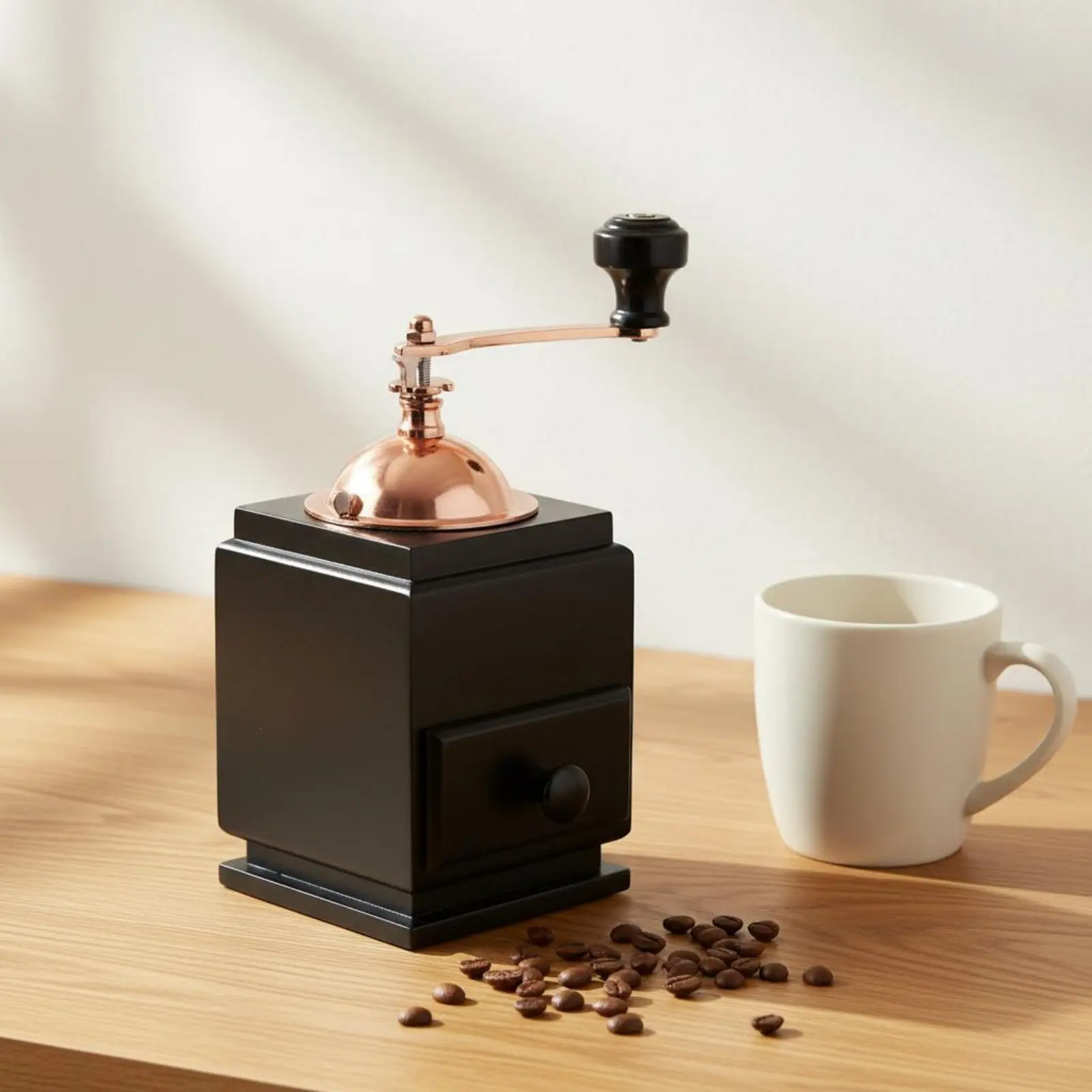 

Manual Coffee Grinder Adjustable Mill Setting Hand Crank Coffee Mill Vintage Design Hand Crank Grinder Portable Easy to Clean