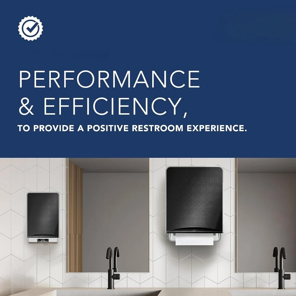 

Manual Hard Roll Paper Towel Dispenser Wall Mounted Universal 1.5 Core Commercial Hand Towel Sanitouch Black