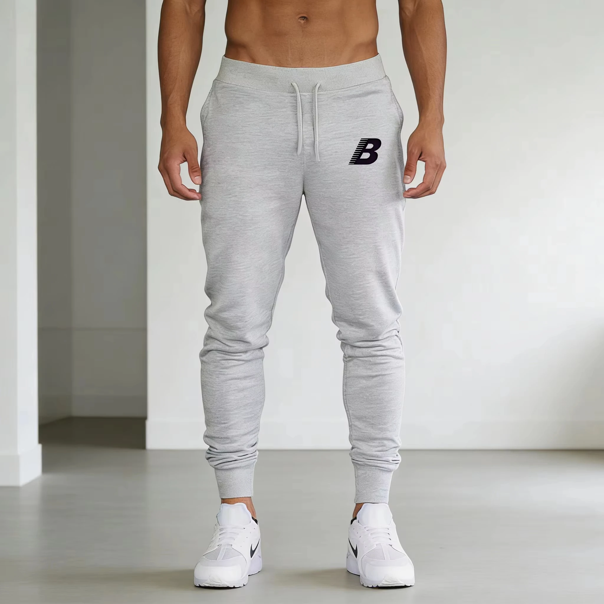 2026 Neue Herren-Freizeithose mit Buchstaben-B-Print, Sport-Laufhose, Trainingshose, lange Jogginghose, Gym-Sporthose für Herren, Jogger-Sweatpants – Detail 7
