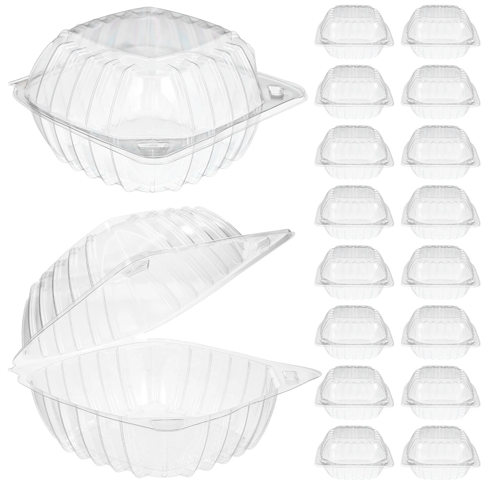 

100Pcs Sandwich Box Clear Cake Containers with Flip-Top Lid Single Cupcake Holder for Dessert Bakery Take Out Food Storage