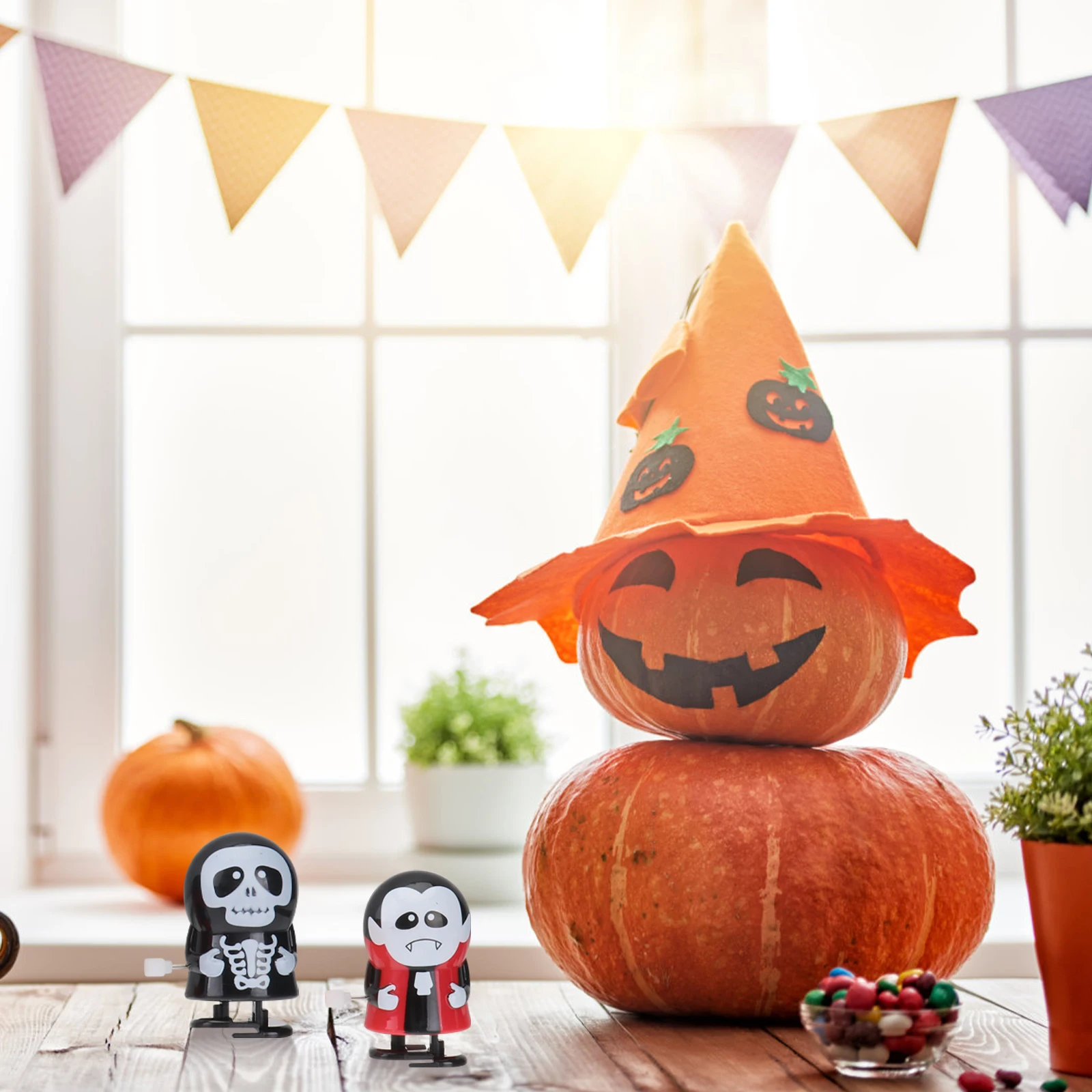 

12pcs Clockwork Wind Up Toys 5 Colors Mini Decorations Halloween Party Favors Kids Birthday Carnival Prizes Safe Plastic