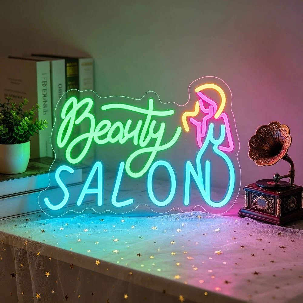 Beauty Salon Neon Sign LED Light for Home Beauty Studio Decor USB Rechargeable  Wall Art Sign Hairdressing Barber Shop Gift