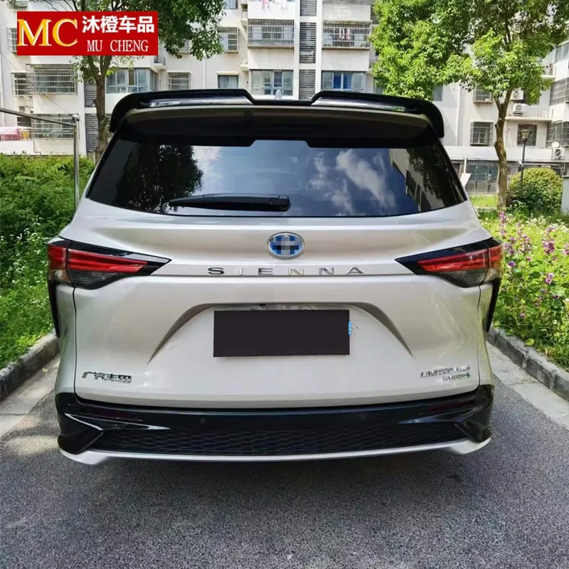 For Toyota Sienna 2021-2022 high quality ABS Plastic Unpainted Color Rear Spoiler Wing Trunk Lid Cover Car Styling