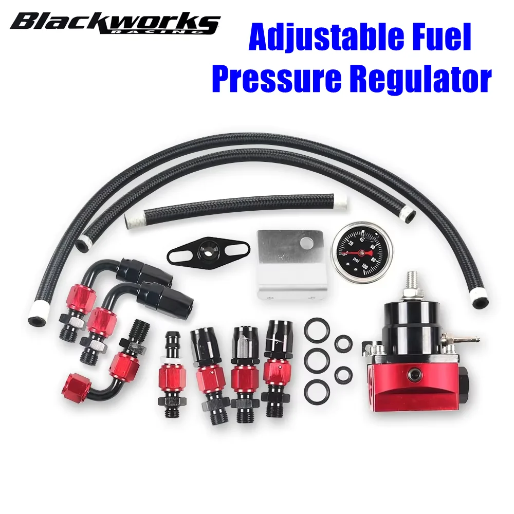 Pour 7MGTE MKIII avec raccords de conduite de tuyau, jauge d'huile 100psi universelle réglable FPR AN6, raccord régulateur de pression de carburant EFI