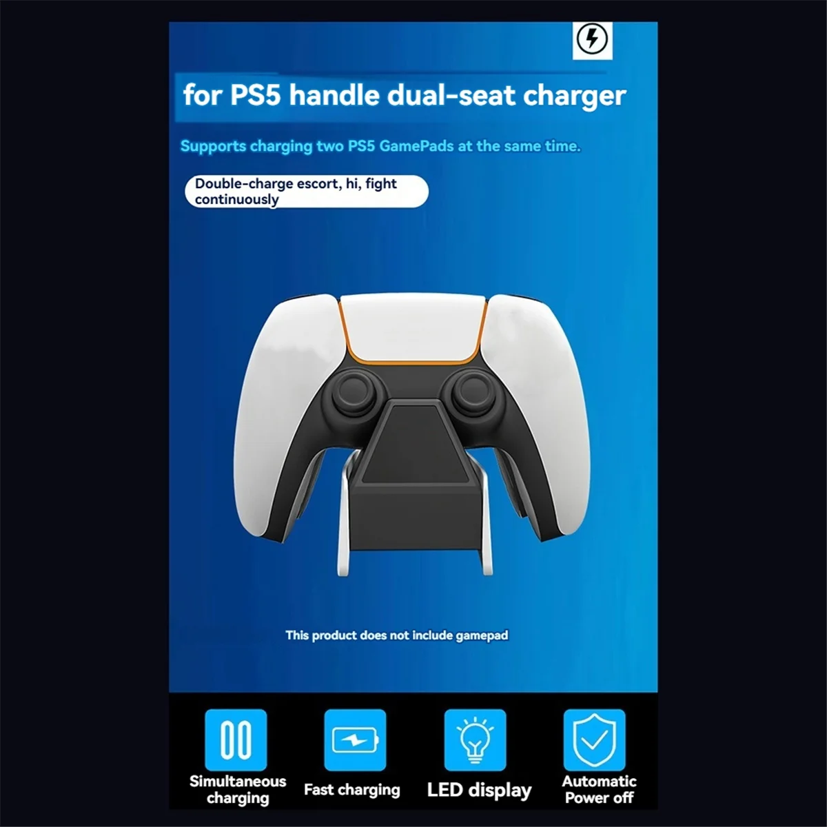 Heiß! Für PS5-Controller-Ladegerät-Zubehör mit Schnelllade-Dual-Controller-Ladestation für PlayStation 5