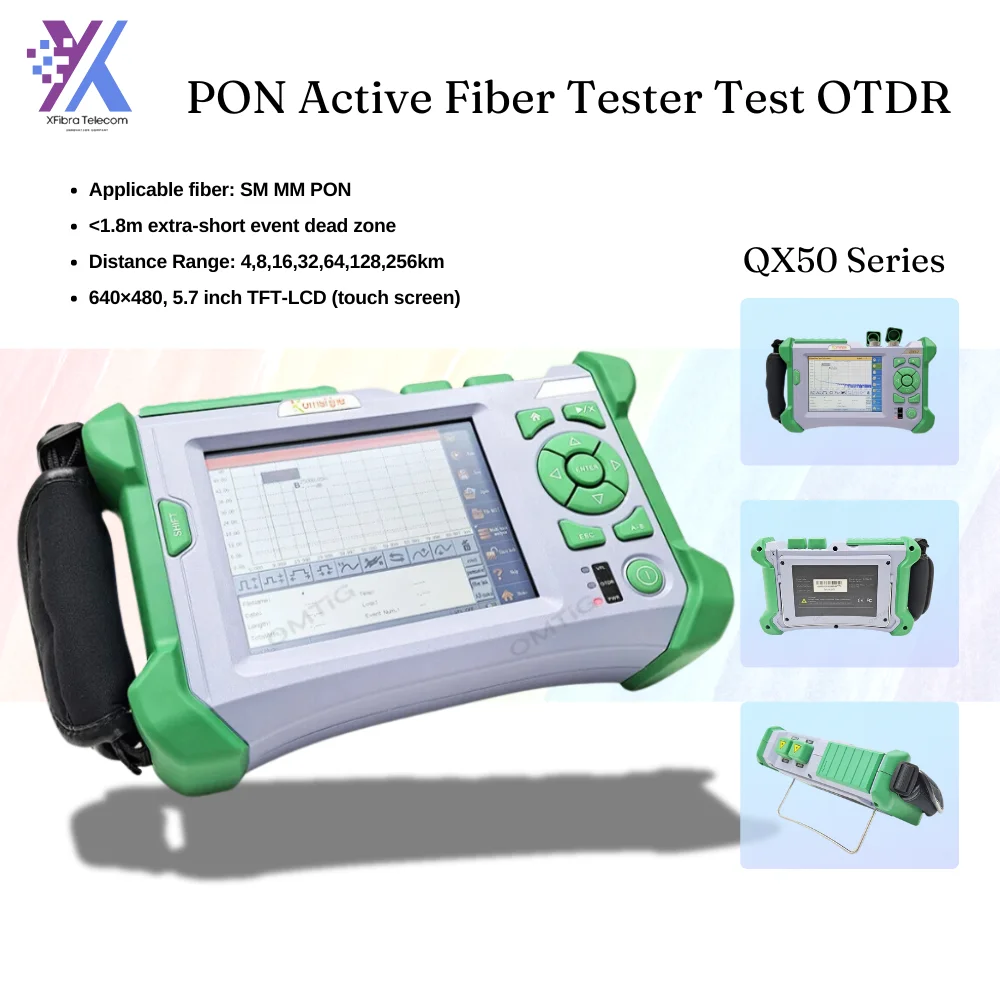 

QX50 Series Komshine SM MM Touch Screen PON Active Fiber Tester Test OTDR With 5 Languages 850/1300/1310/1550/1625Nm