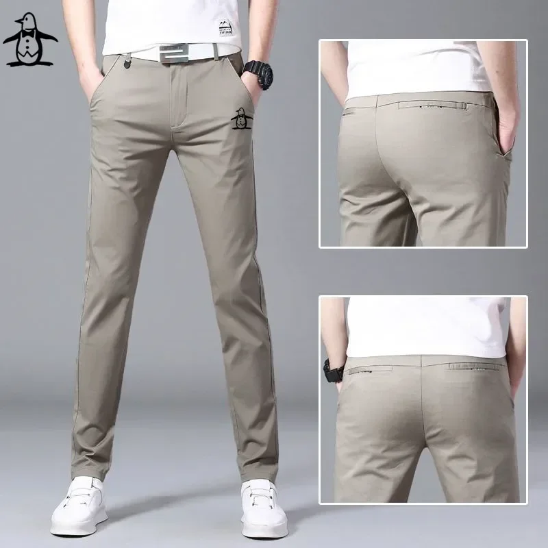 2025 Korean Men's Golf Wear Slim Fit Pants Iceelastic Force Silk Breathable Leisure Sports Golf Clothing Pants Fashion Trousers