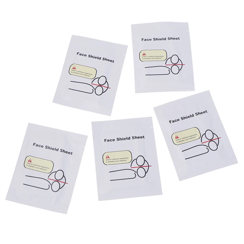 5Pcs Portable Disposable First Aid Masks Breathing Mask Medical CPR Resuscitator Mouth Breath One-Way Valve Tools